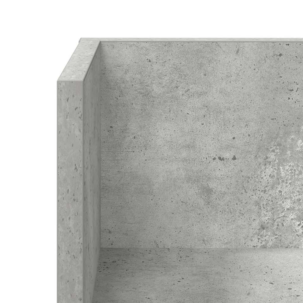Vegghyller 2 stk betonggrå 75x16,5x16,5 cm konstruert tre