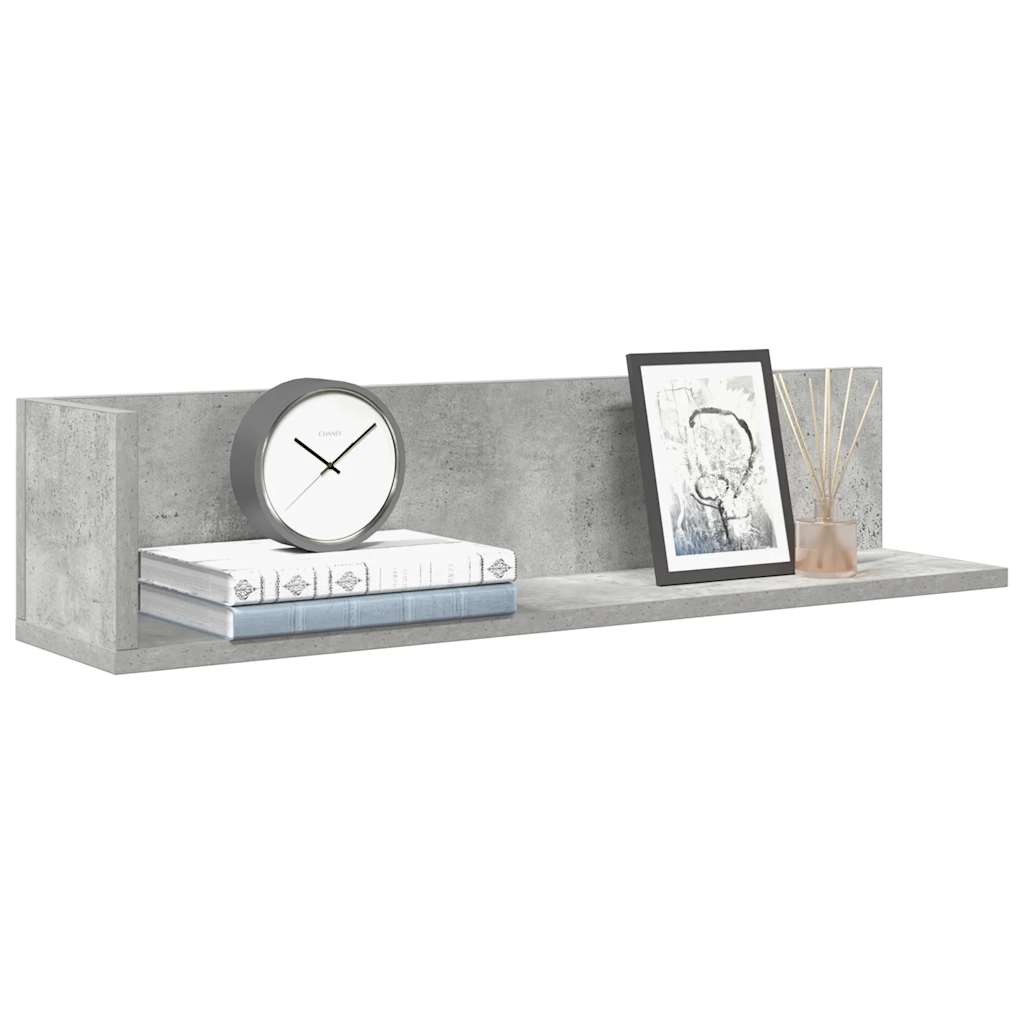 Vegghyller 2 stk betonggrå 75x16,5x16,5 cm konstruert tre