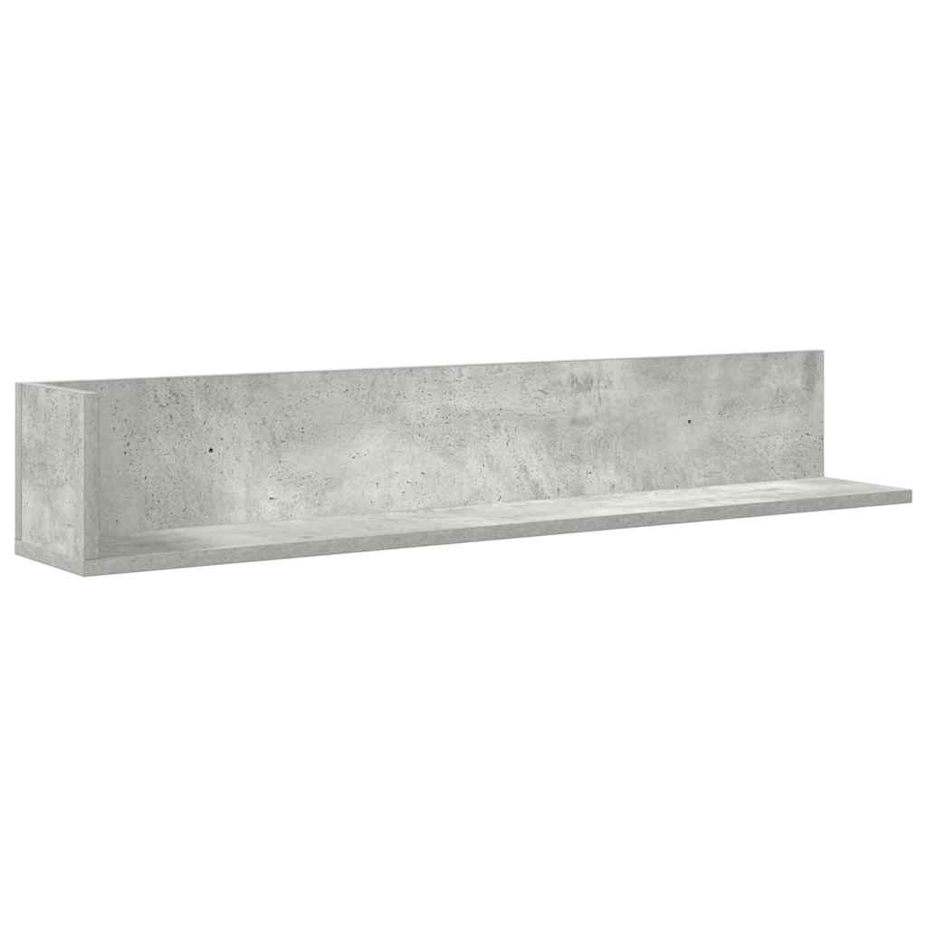 Vegghyller 2 stk betonggrå 100x16,5x16,5 cm konstruert tre