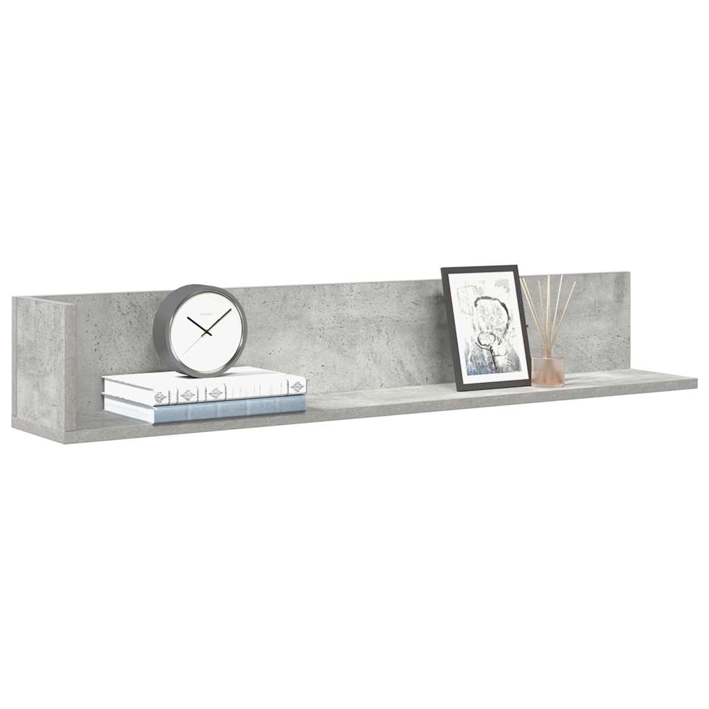 Vegghyller 2 stk betonggrå 100x16,5x16,5 cm konstruert tre