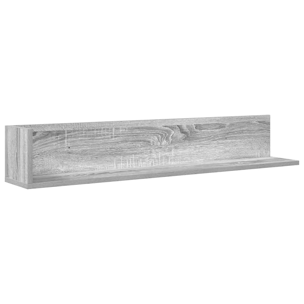 Vegghyller 2 stk grå sonoma 100x16,5x16,5 cm konstruert tre