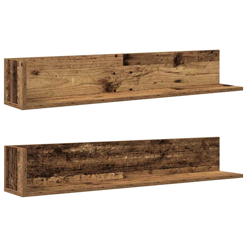 Vegghyller 2 stk gammelt tre 100x16,5x16,5 cm konstruert tre