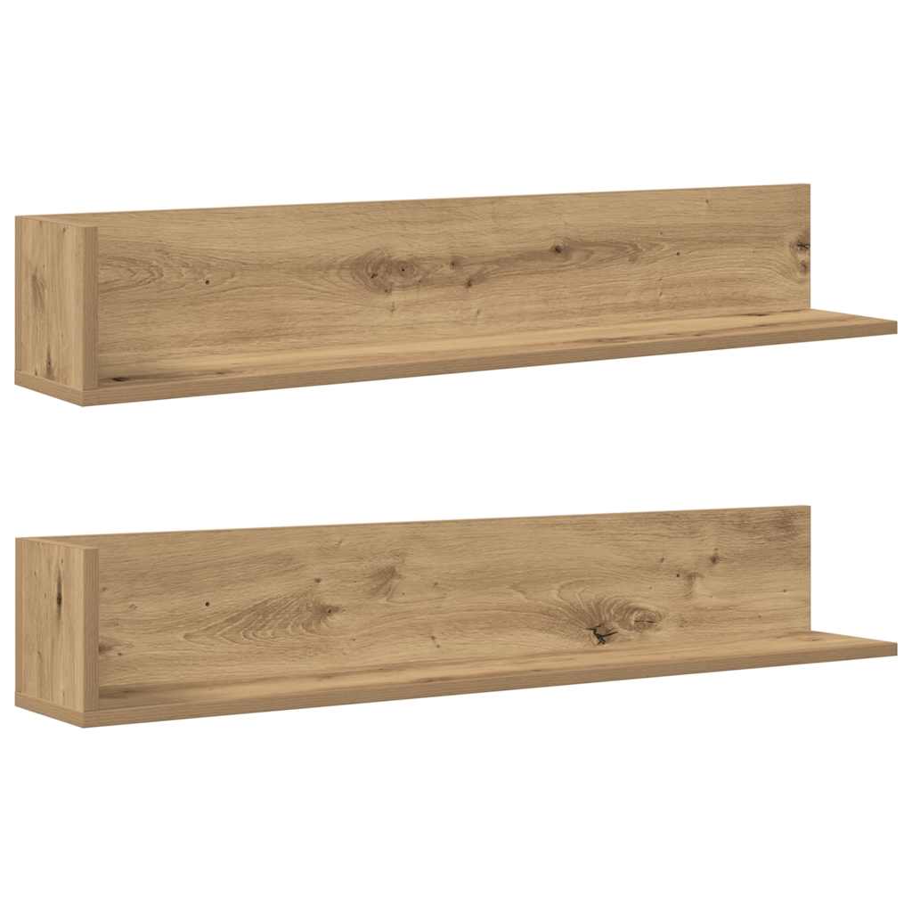 Vegghyller 2 stk artisan eik 100x16,5x16,5 cm konstruert tre