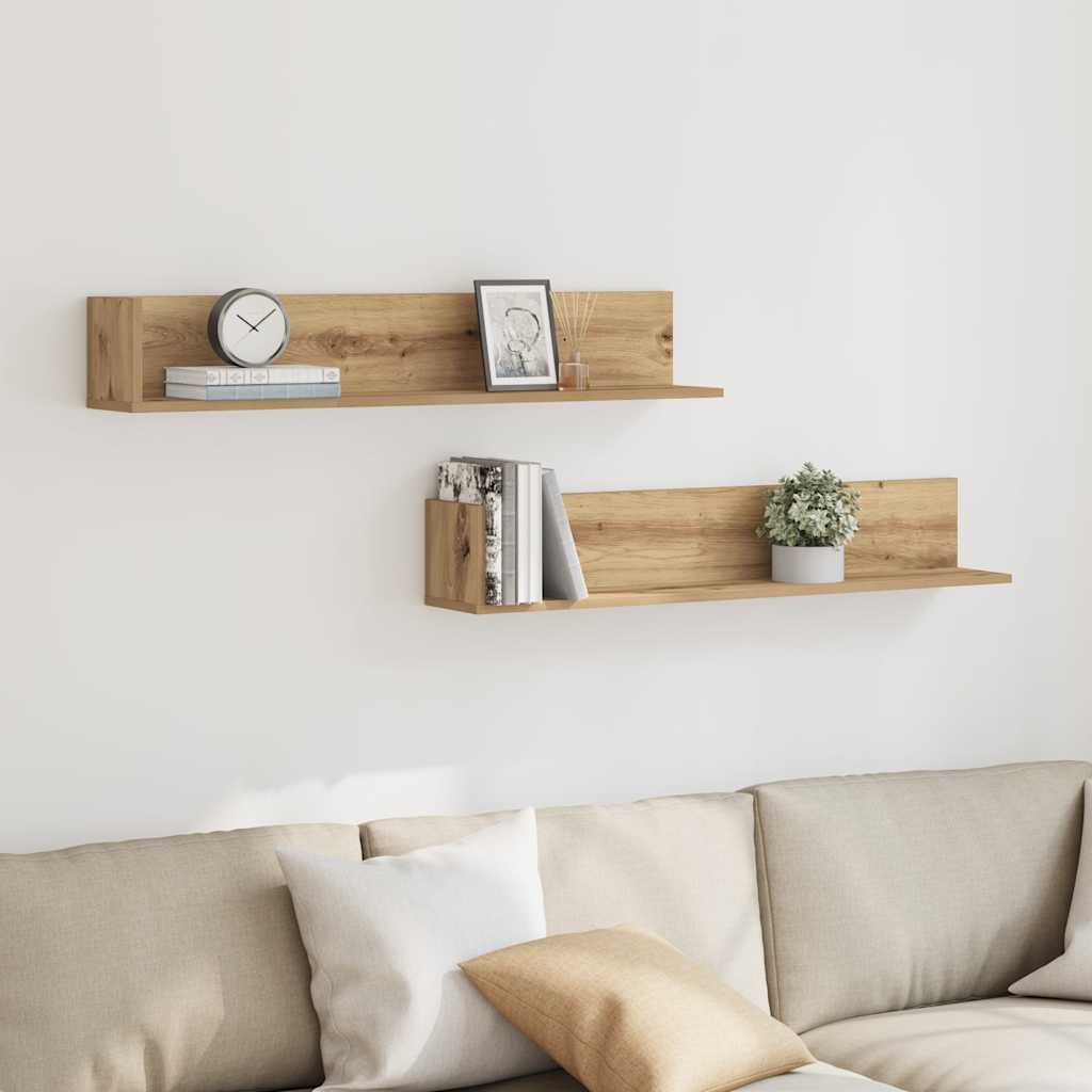 Vegghyller 2 stk artisan eik 100x16,5x16,5 cm konstruert tre