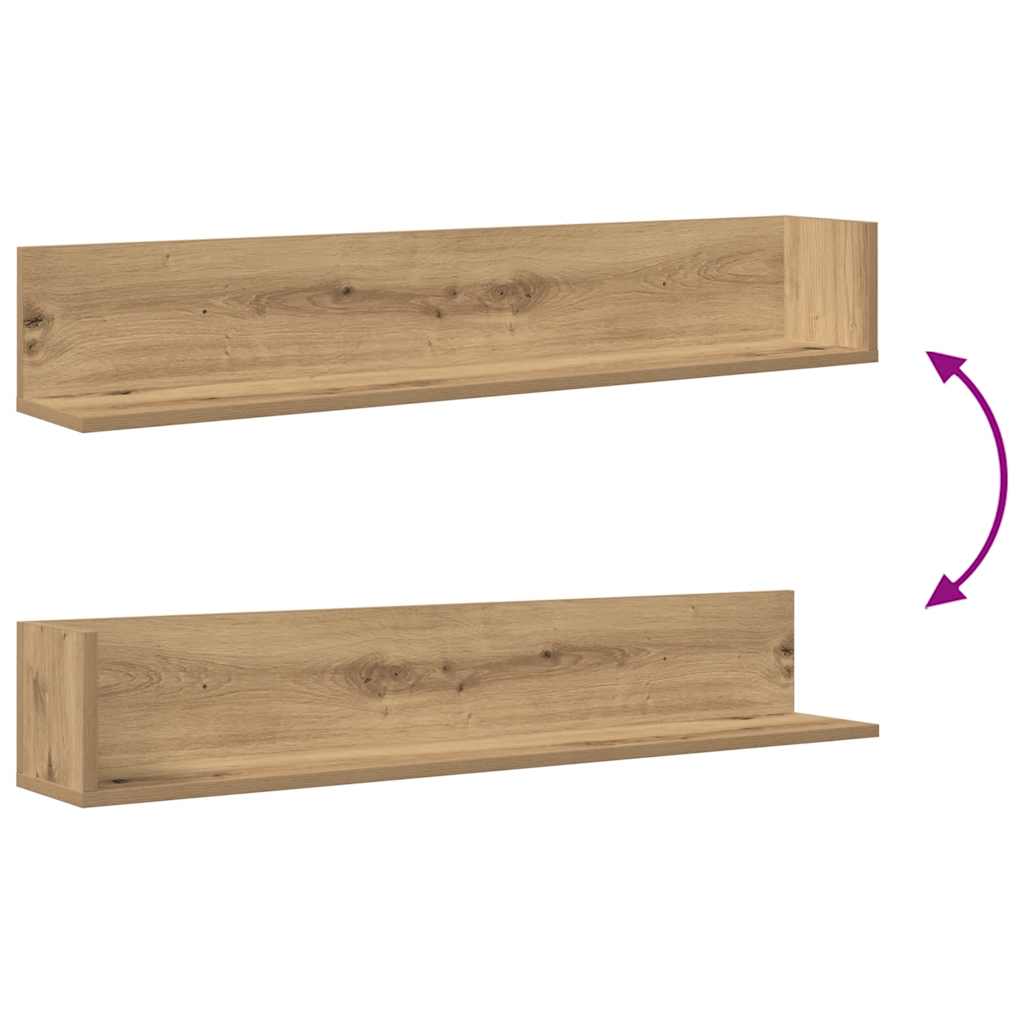 Vegghyller 2 stk artisan eik 100x16,5x16,5 cm konstruert tre