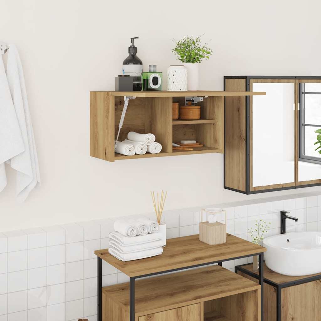 Veggskap til baderom artisan eik 60x25x30 cm konstruert tre