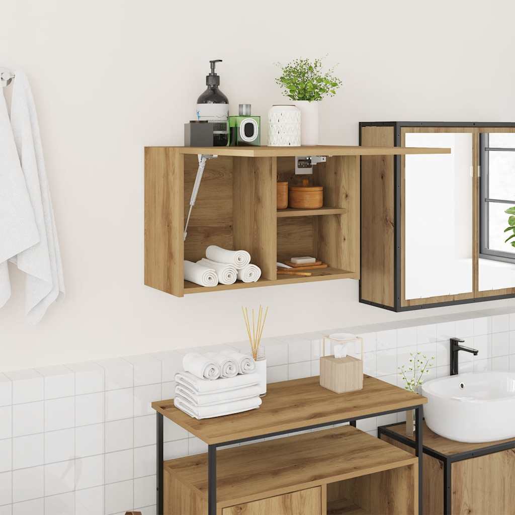 Veggskap til baderom artisan eik 60x25x40 cm konstruert tre