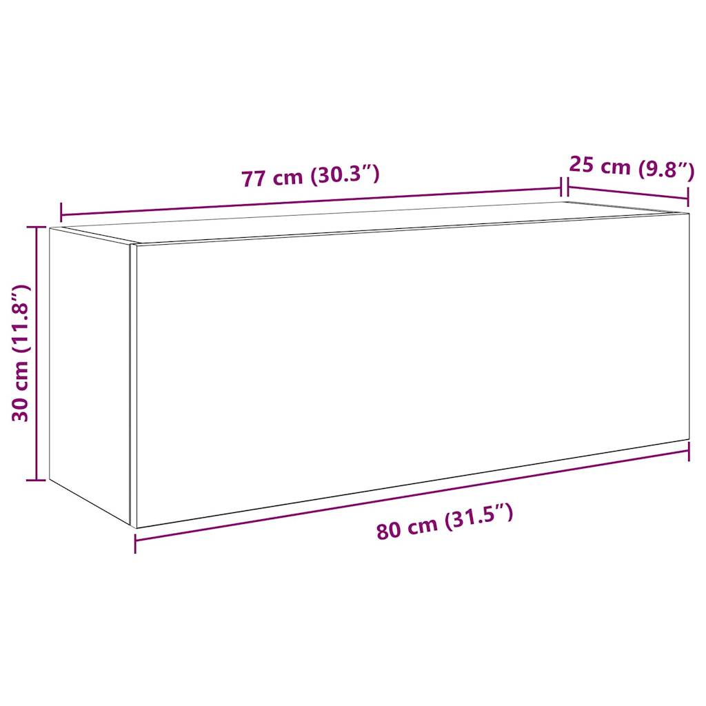 Veggskap til baderom artisan eik 80x25x30 cm konstruert tre