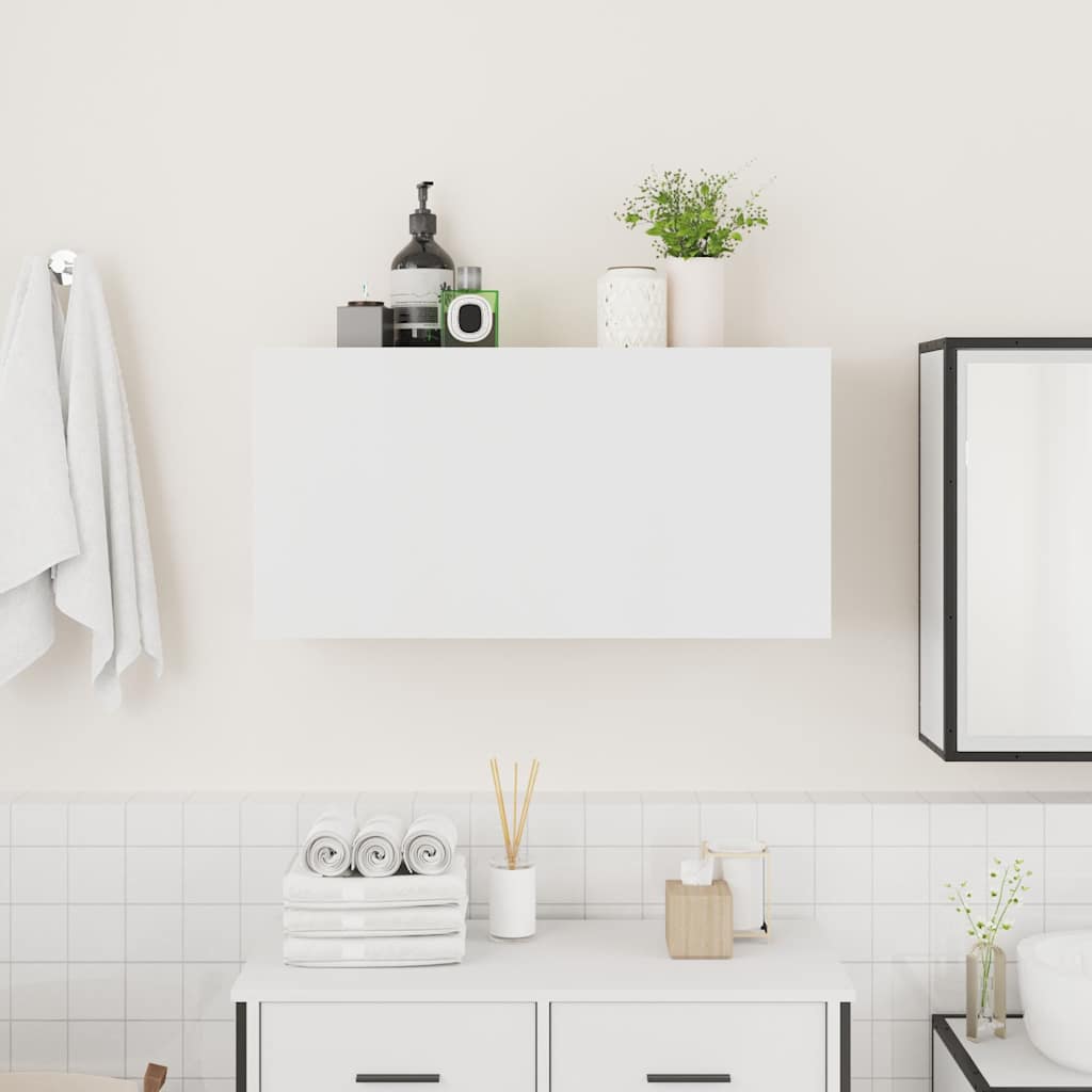 Veggskap til baderom hvit 80x25x40 cm konstruert tre vidaXL