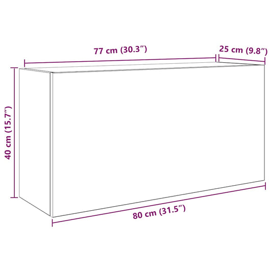 Veggskap til baderom hvit 80x25x40 cm konstruert tre vidaXL