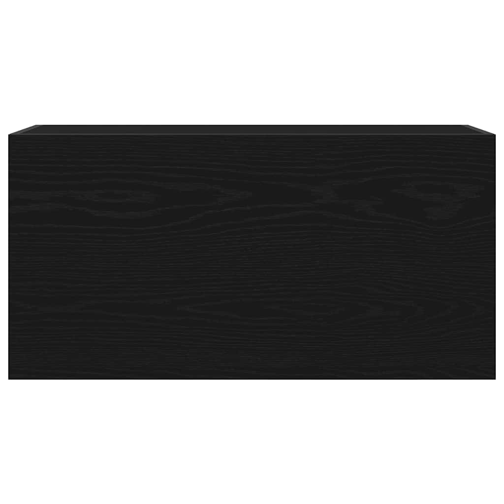 Veggskap til baderom svart 80x25x40 cm konstruert tre