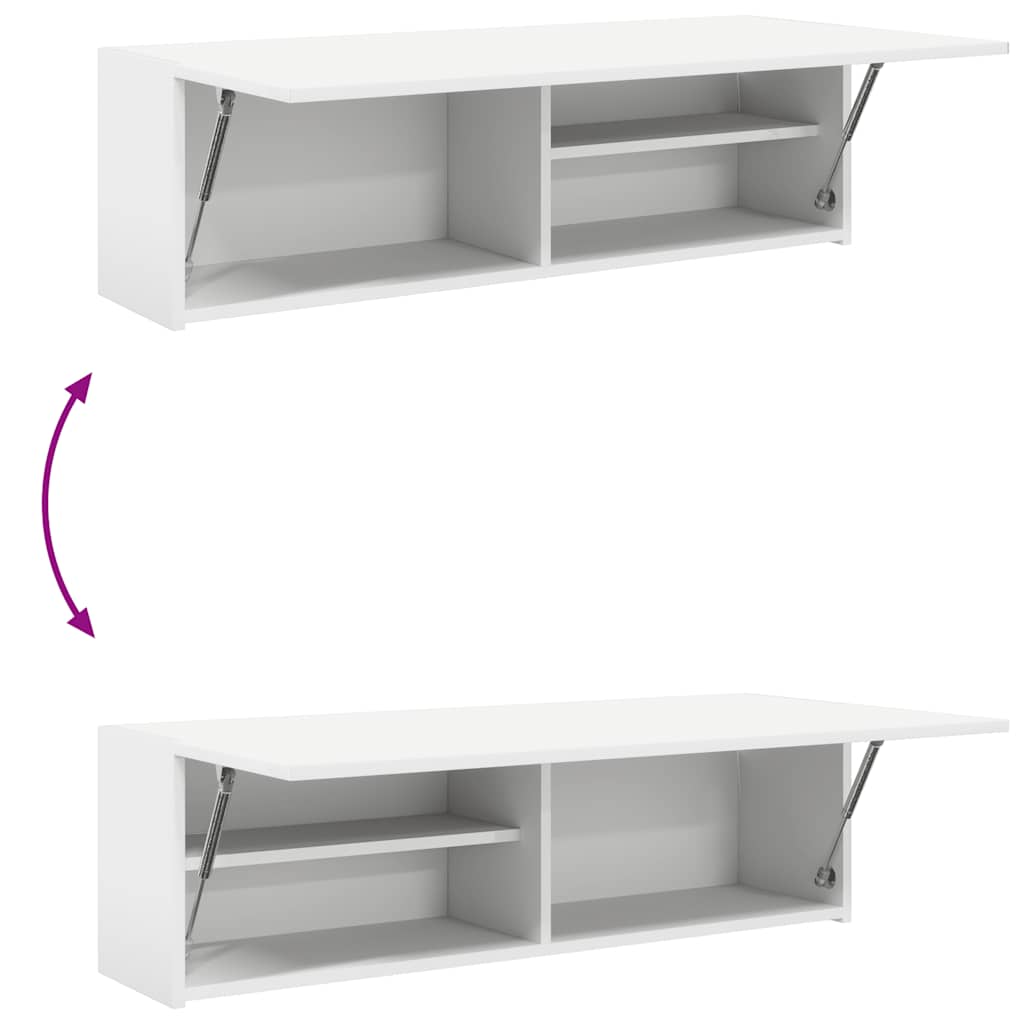 Veggskap til baderom hvit 100x25x30 cm konstruert tre vidaXL