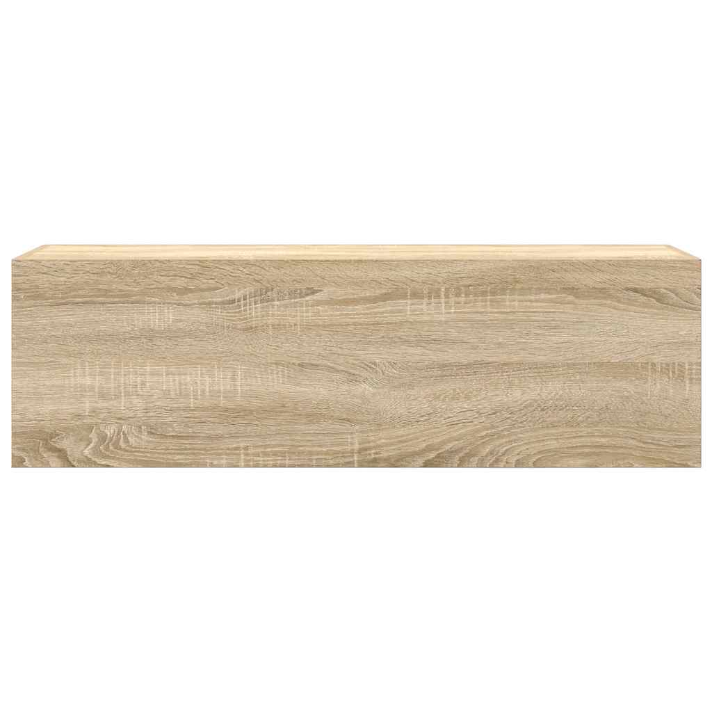 Veggskap til baderom sonoma eik 100x25x30 cm konstruert tre