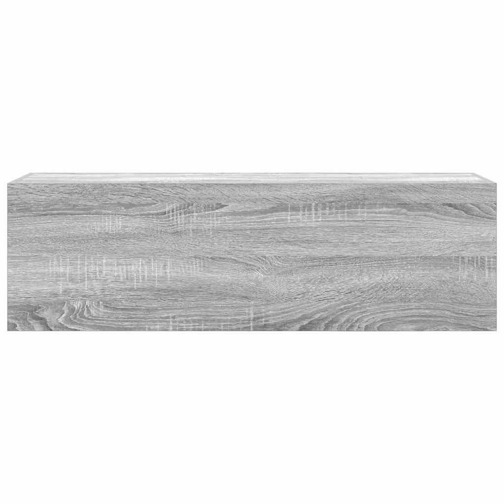 Veggskap til baderom grå sonoma 100x25x30 cm konstruert tre