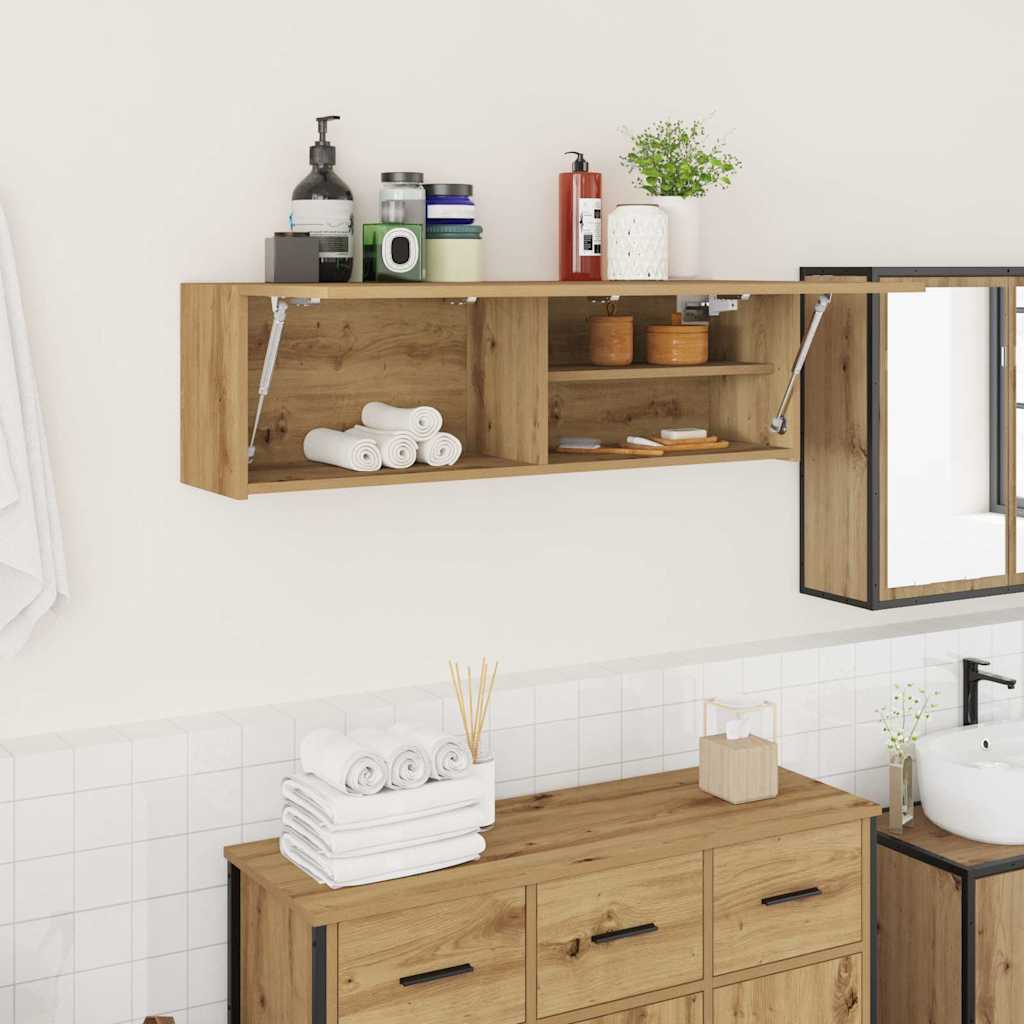 Veggskap til baderom artisan eik 100x25x30 cm konstruert tre