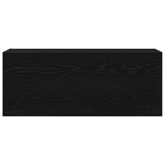 Veggskap til baderom svart 100x25x40 cm konstruert tre
