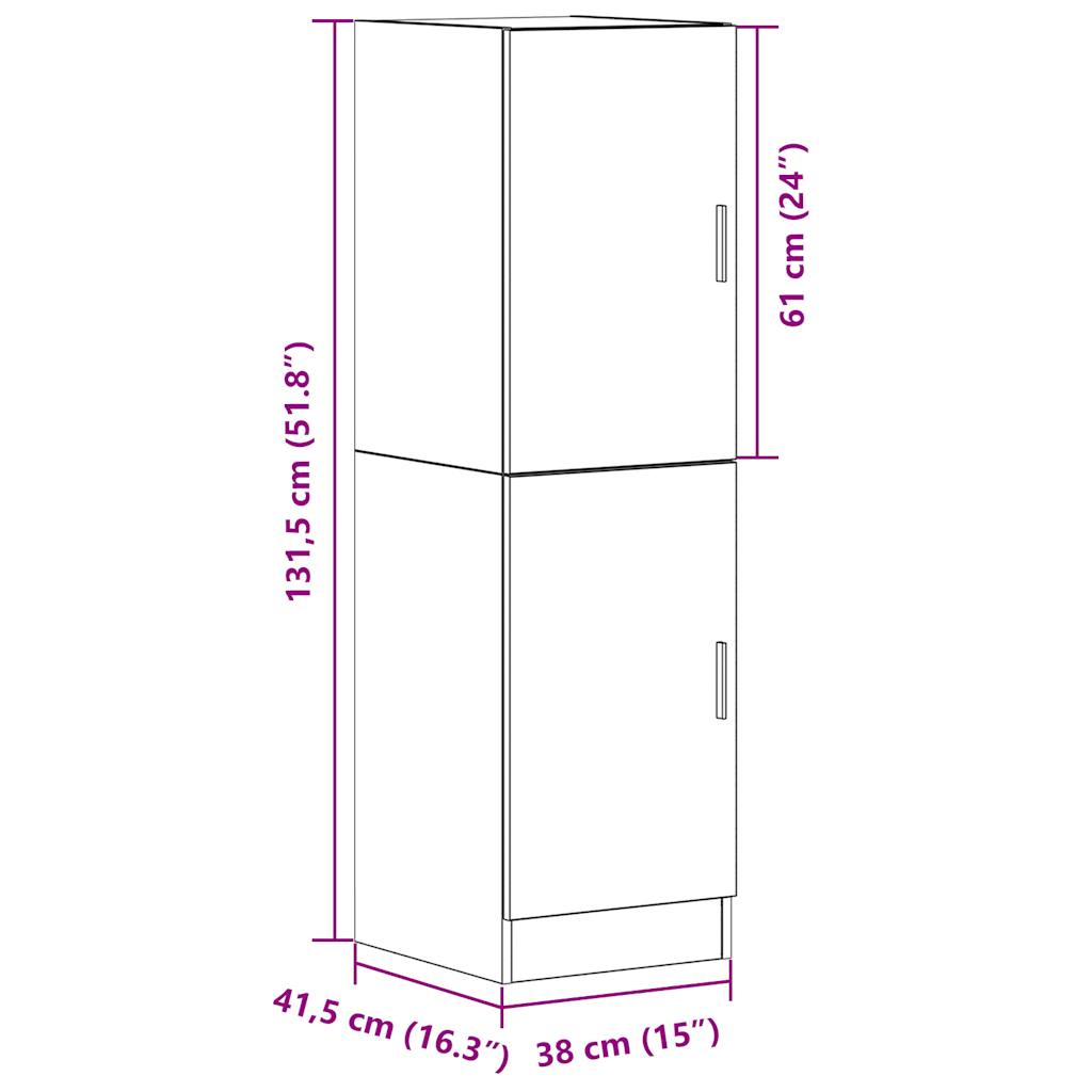 Kjøkkenskap røkt eik 38x41,5x131,5 cm konstruert tre