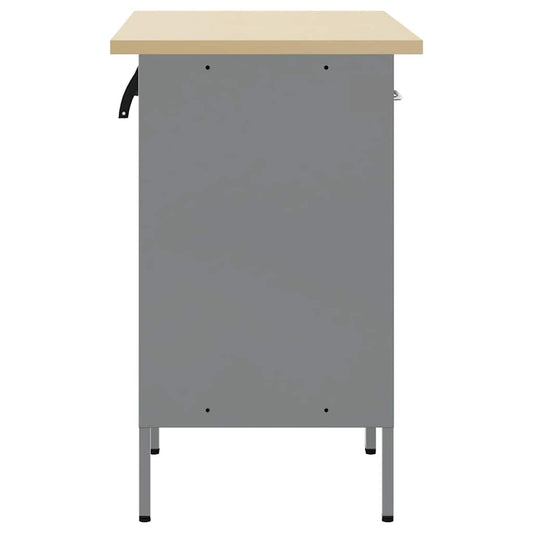 Arbeidsskap med skuff 2 pcs Svart og Grå 100 x 55 x 85 cm vidaXL