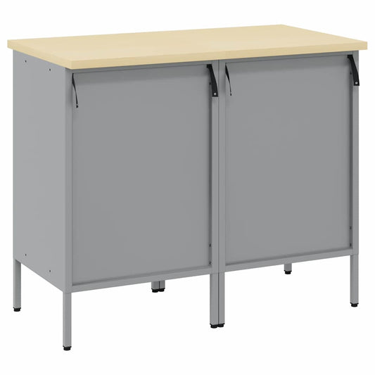 Arbeidsskap med skuff med lås 2 pcs Rød og Grå 100 x 55 x 85 cm