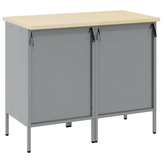 Arbeidsskap med skuff 2 pcs Svart og Grå 75 x 45 x 85 cm vidaXL