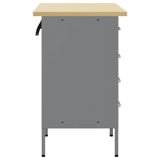 Arbeidsskap med skuff 2 pcs Svart og Grå 75 x 45 x 85 cm vidaXL