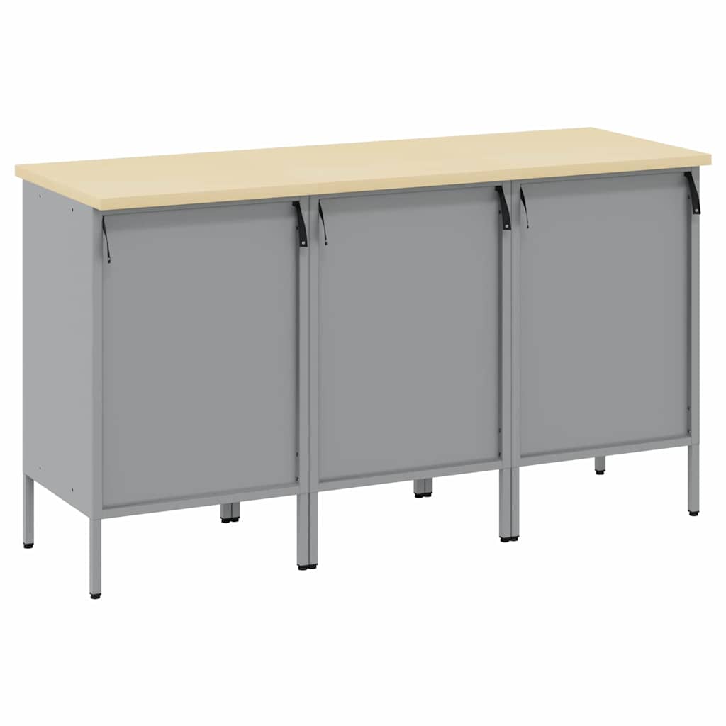 Arbeidsskap med skuff 3 pcs Svart og Grå 150 x 55 x 85 cm vidaXL