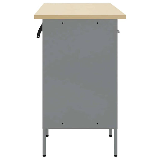 Arbeidsskap med skuff 3 pcs Svart og Grå 150 x 55 x 85 cm vidaXL