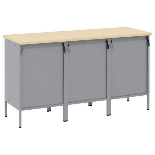Arbeidsskap med skuff 3 pcs Svart og Grå 75 x 45 x 85 cm vidaXL