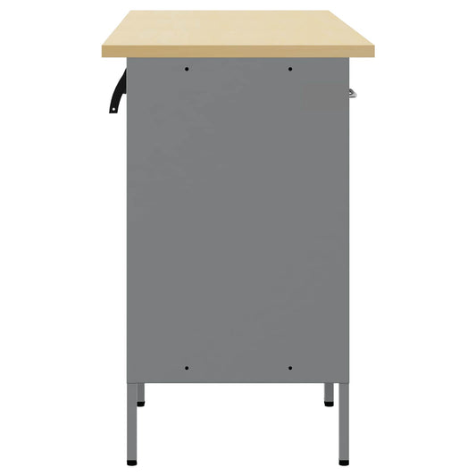 Arbeidsskap med skuff 3 pcs Svart og Grå 75 x 45 x 85 cm vidaXL