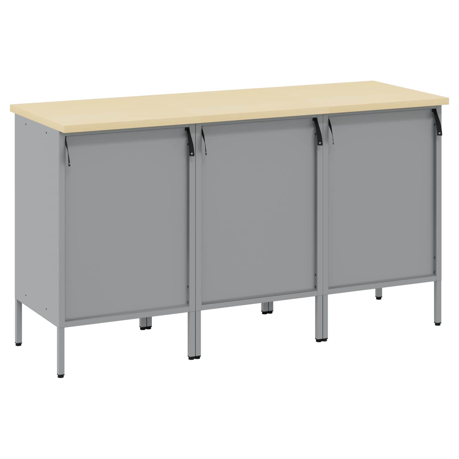 Arbeidsskap med skuff 3 pcs Svart og Grå 150 x 55 x 85 cm vidaXL