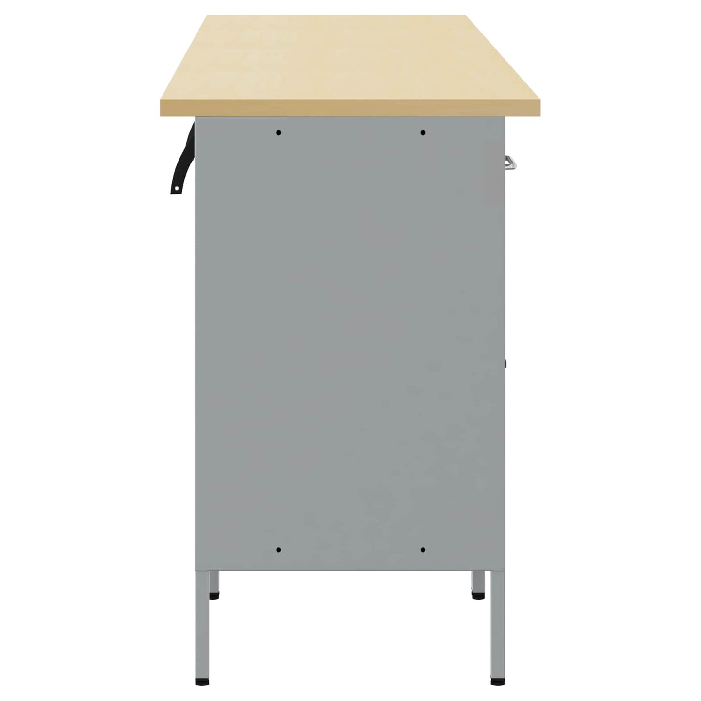 Arbeidsskap med skuff 4 pcs Svart og Grå 200 x 55 x 85 cm vidaXL