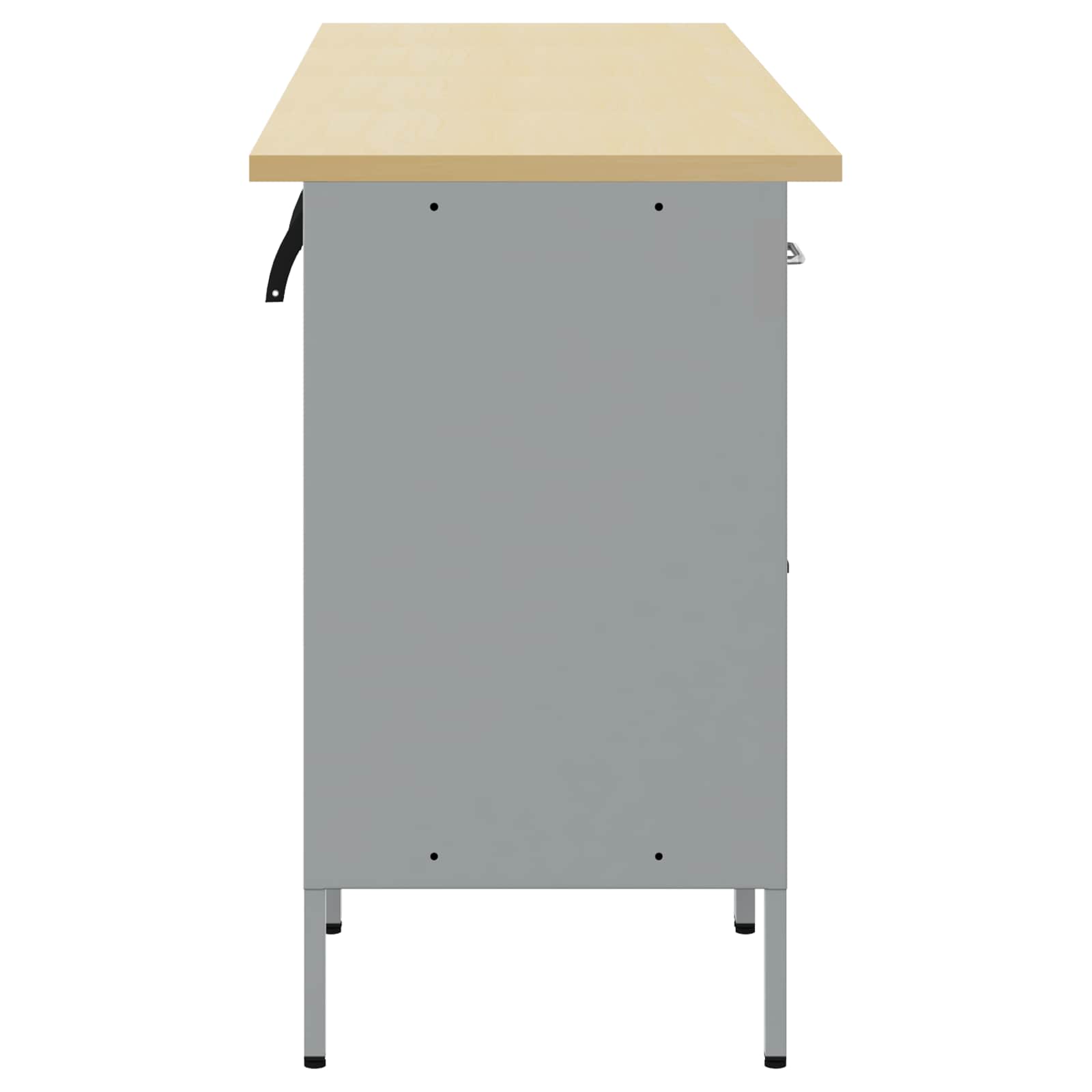 Arbeidsskap med skuff 4 pcs Svart og Grå 200 x 55 x 85 cm vidaXL