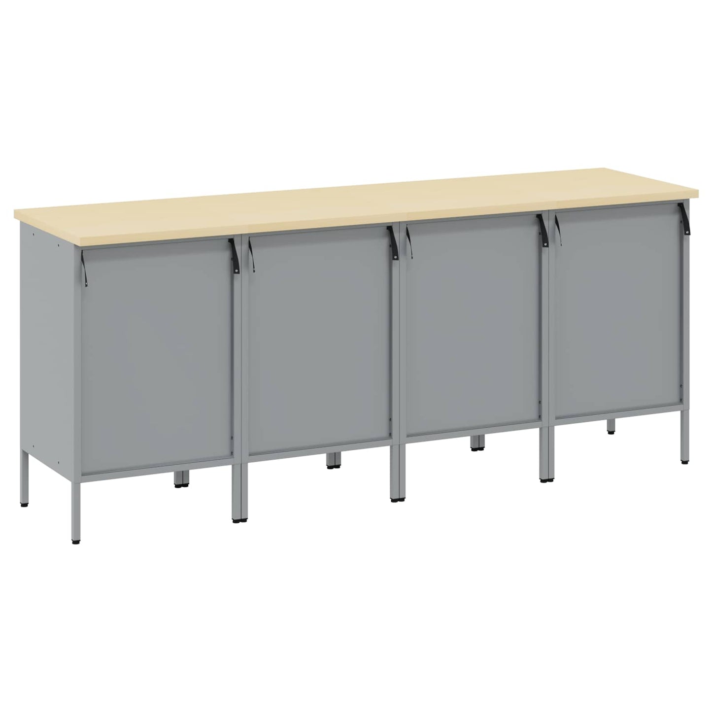 Arbeidsskap med skuff med lås 4 pcs Rød og Grå 200 x 55 x 85 cm