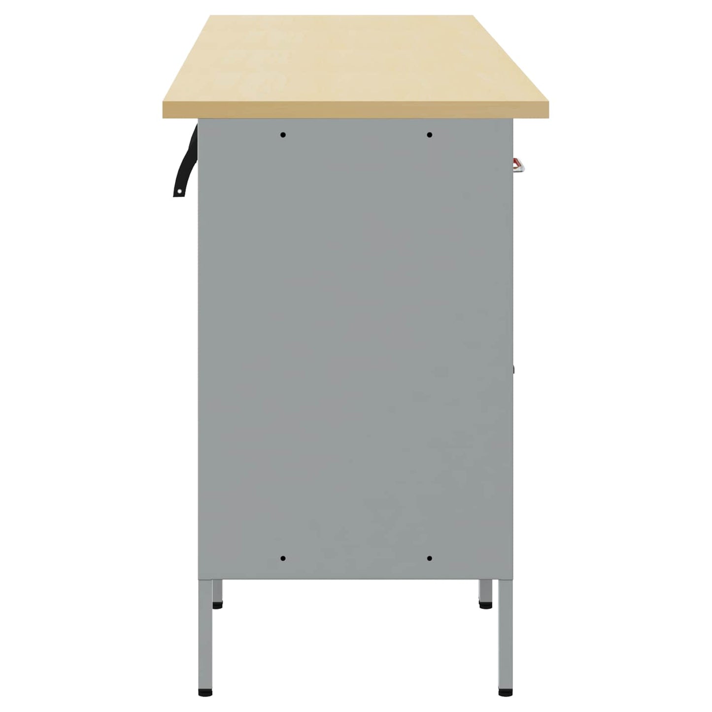 Arbeidsskap med skuff med lås 4 pcs Rød og Grå 200 x 55 x 85 cm
