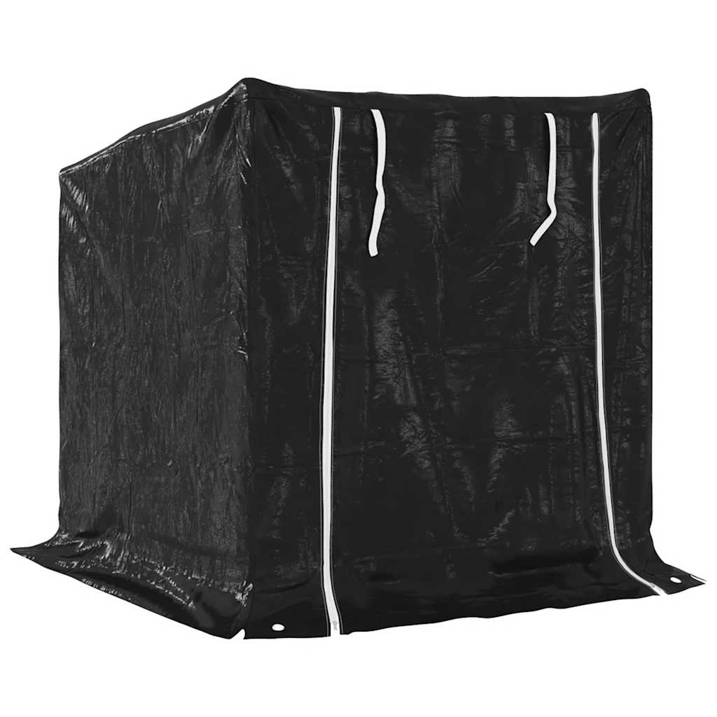 Vedstativ med regntrekk 100,5x80,5x110,5 cm galvanisert stål