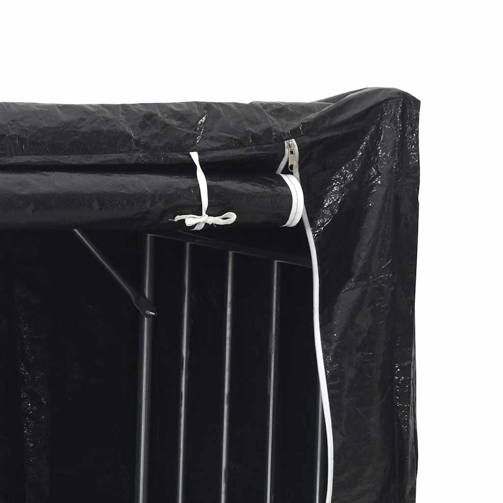 Vedstativ med regntrekk 151x80,5x110,5 cm galvanisert stål