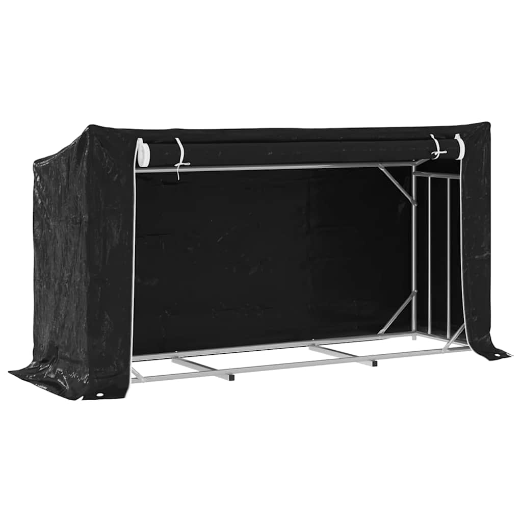 Vedstativ med regntrekk 200,5x60,5x110,5 cm galvanisert stål vidaXL