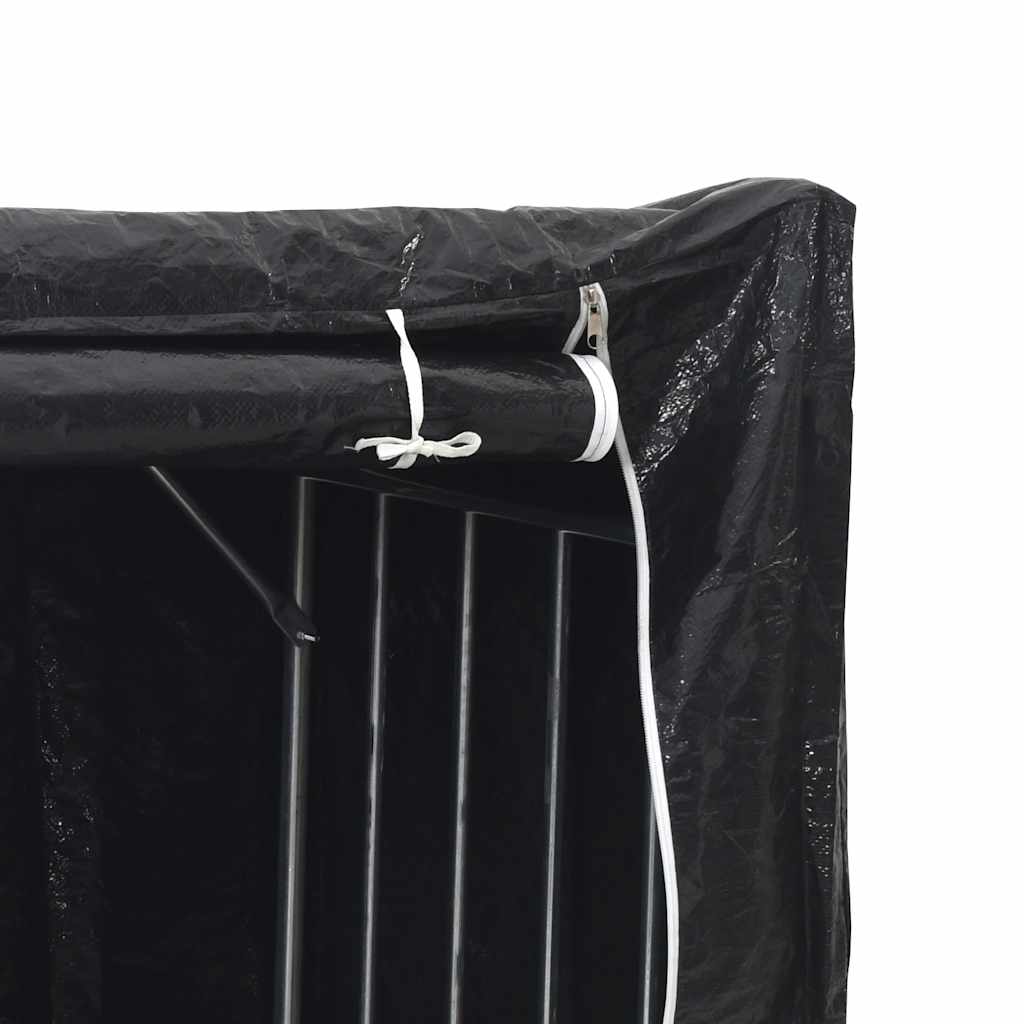 Vedstativ med regntrekk 200,5x80,5x110,5 cm galvanisert stål vidaXL