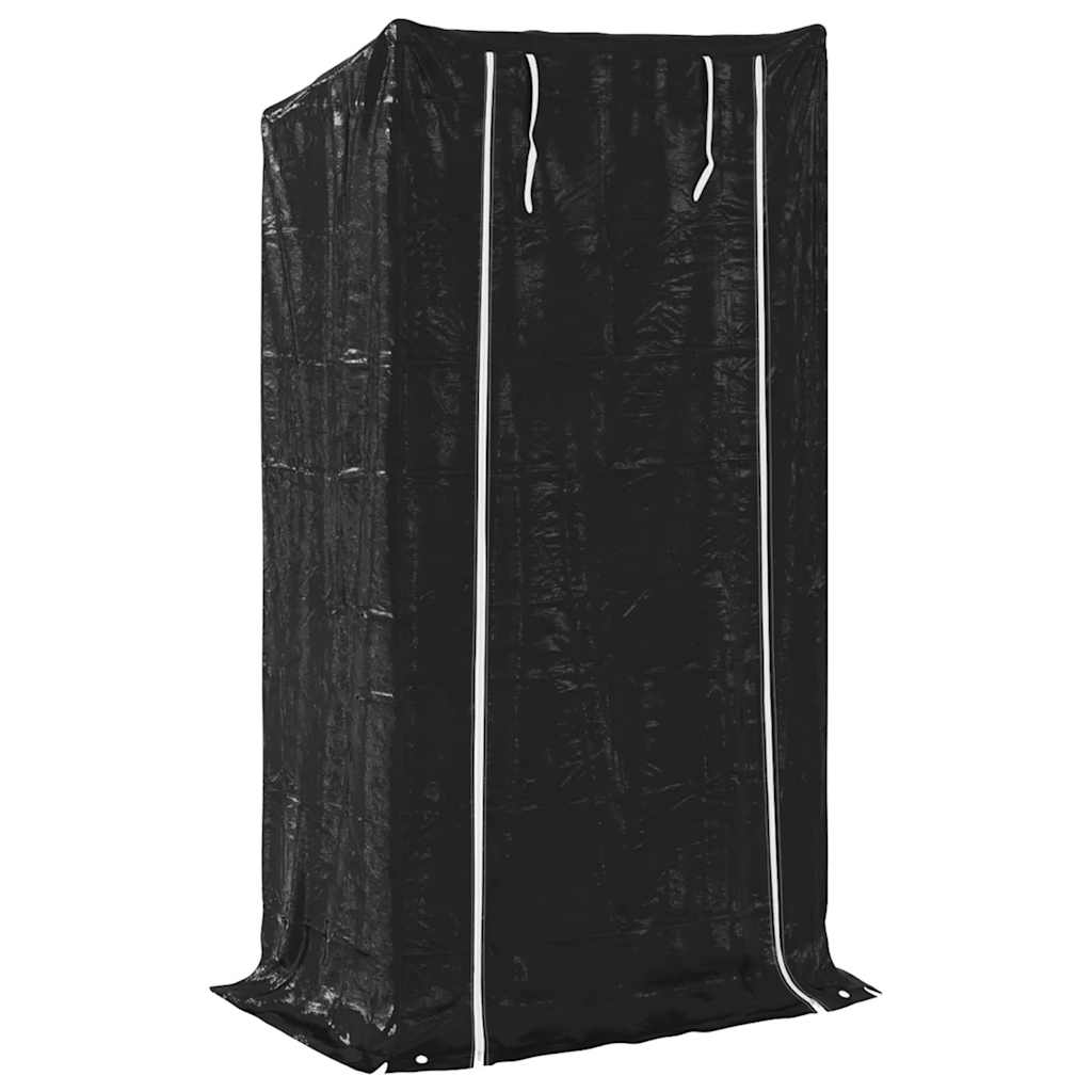 Vedstativ med regntrekk 100x60x200 cm galvanisert stål