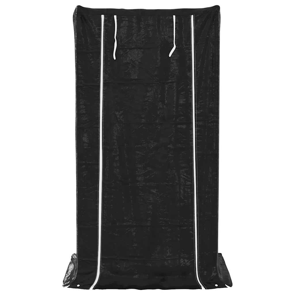 Vedstativ med regntrekk 100x80x200 cm galvanisert stål