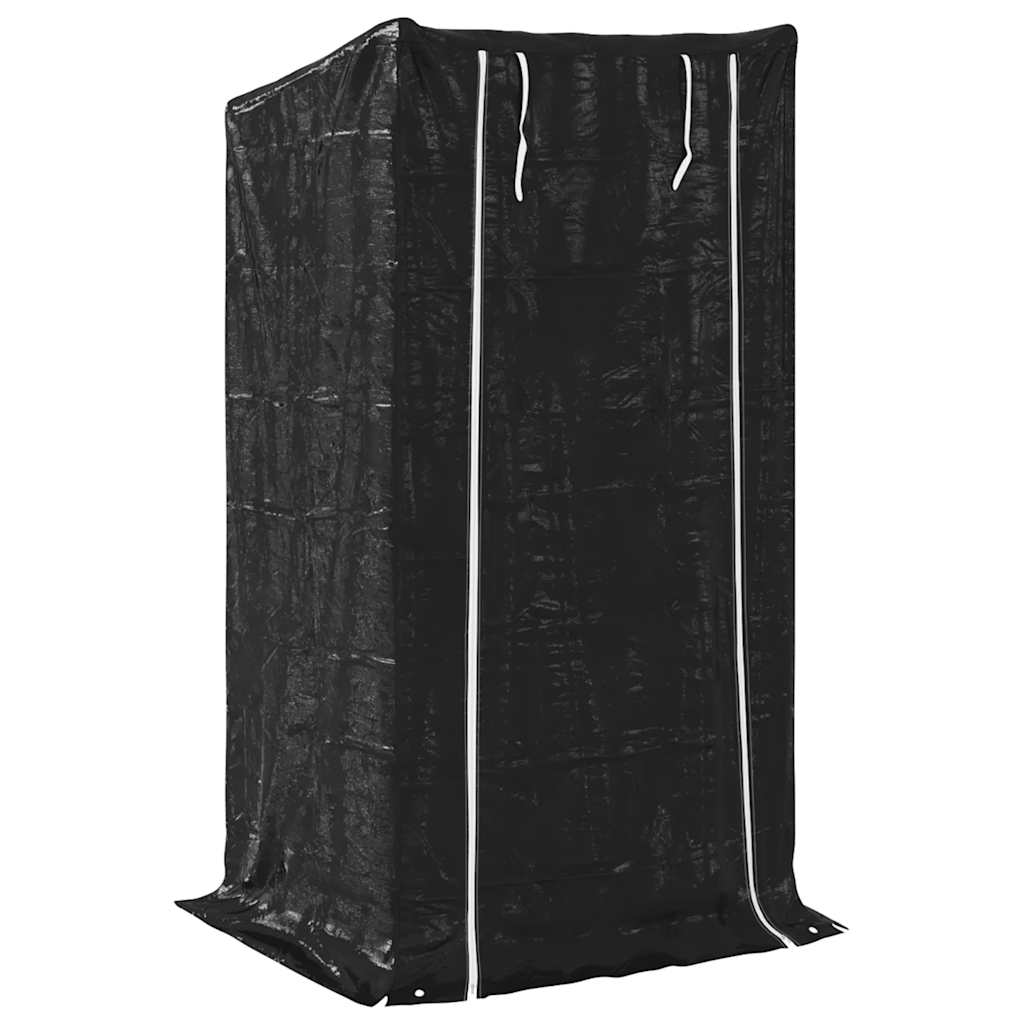 Vedstativ med regntrekk 100x80x200 cm galvanisert stål