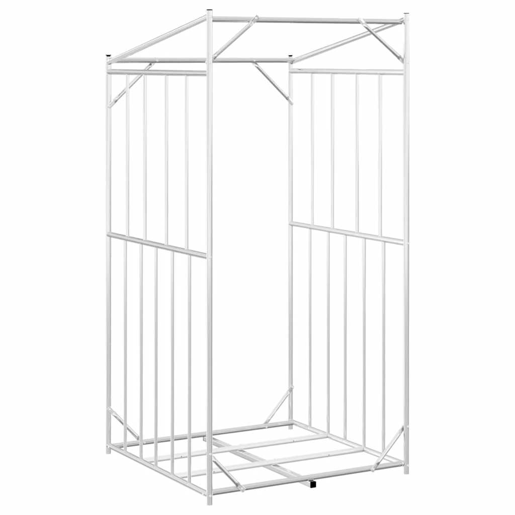Vedstativ med regntrekk 100x100x200 cm galvanisert stål vidaXL