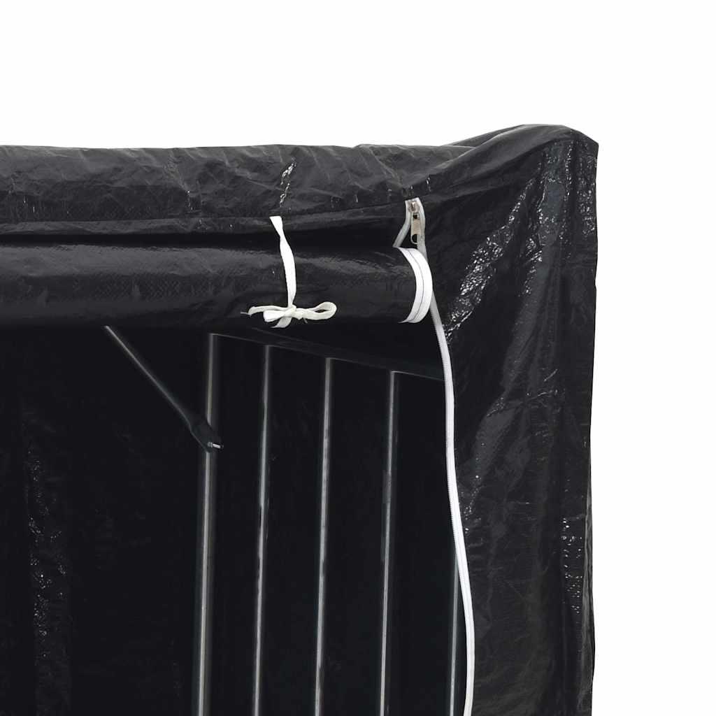 Vedstativ med regntrekk 100x100x200 cm galvanisert stål vidaXL
