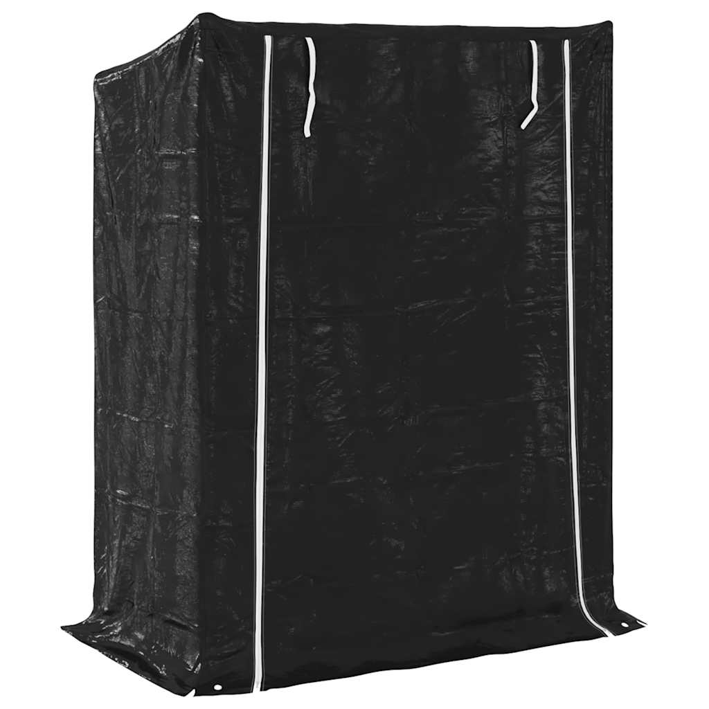Vedstativ med regntrekk 150x80x200 cm galvanisert stål vidaXL
