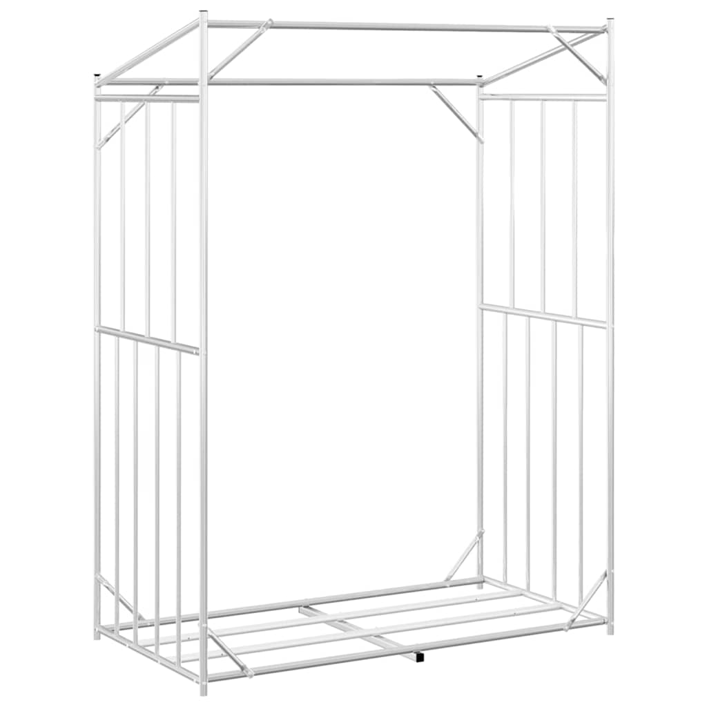 Vedstativ med regntrekk 150x80x200 cm galvanisert stål vidaXL