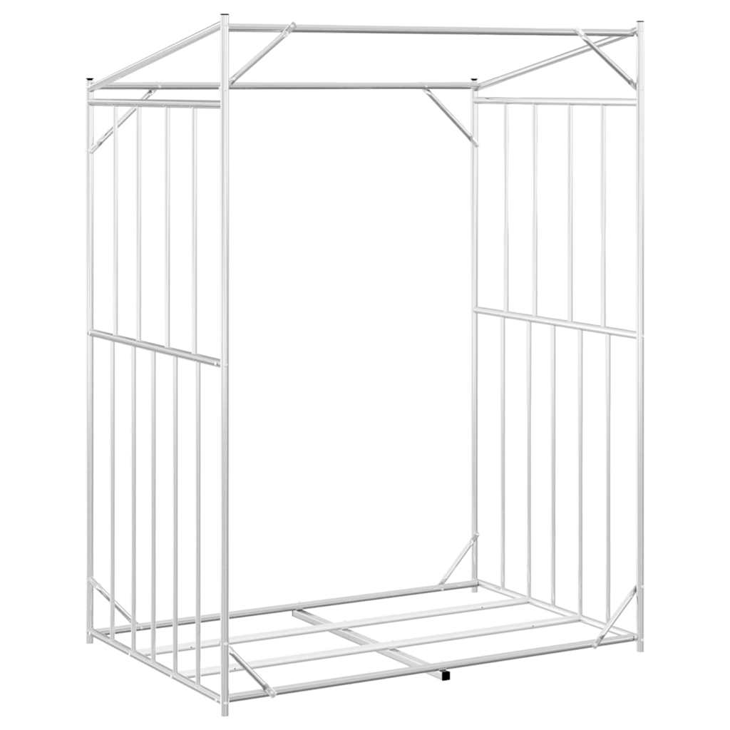 Vedstativ med regntrekk 150x100x200 cm galvanisert stål