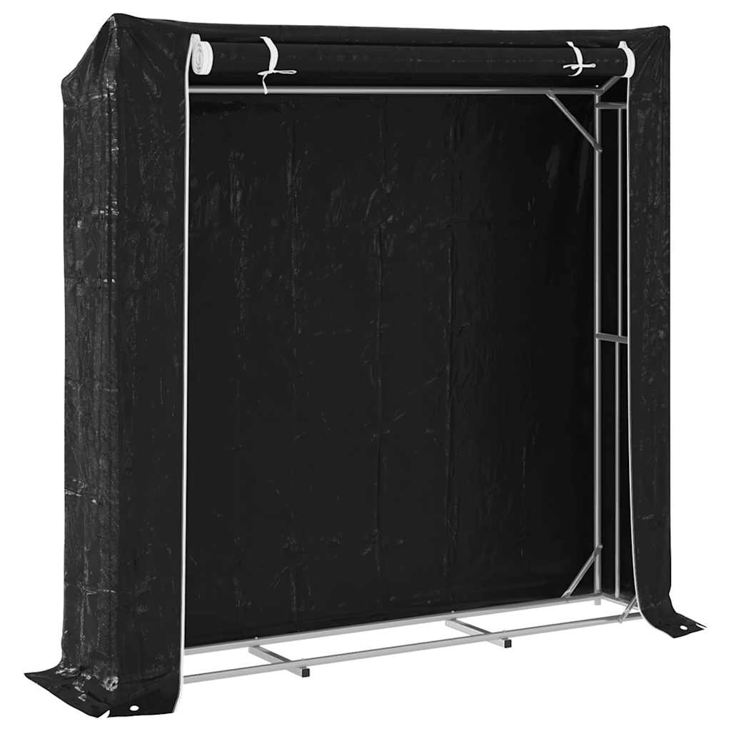 Vedstativ med regntrekk 200x40x200 cm galvanisert stål vidaXL