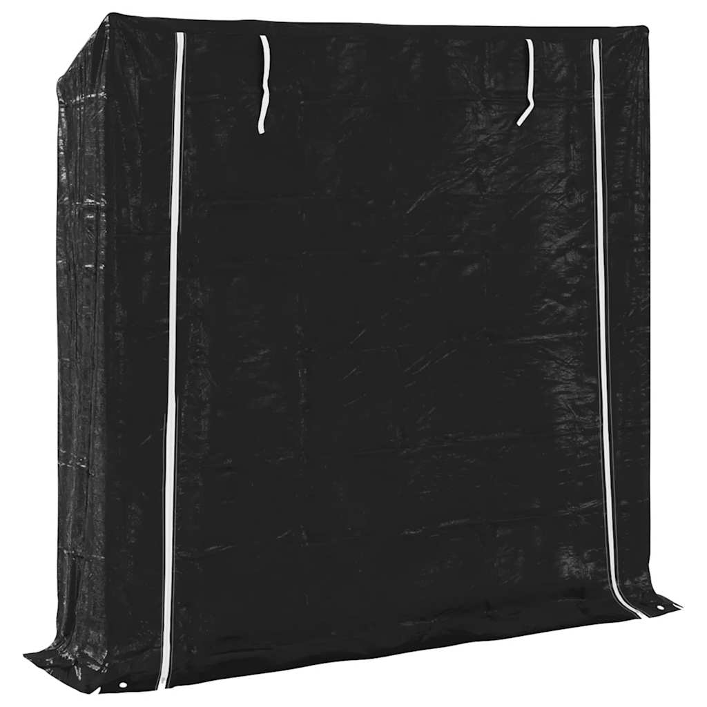 Vedstativ med regntrekk 200x40x200 cm galvanisert stål vidaXL