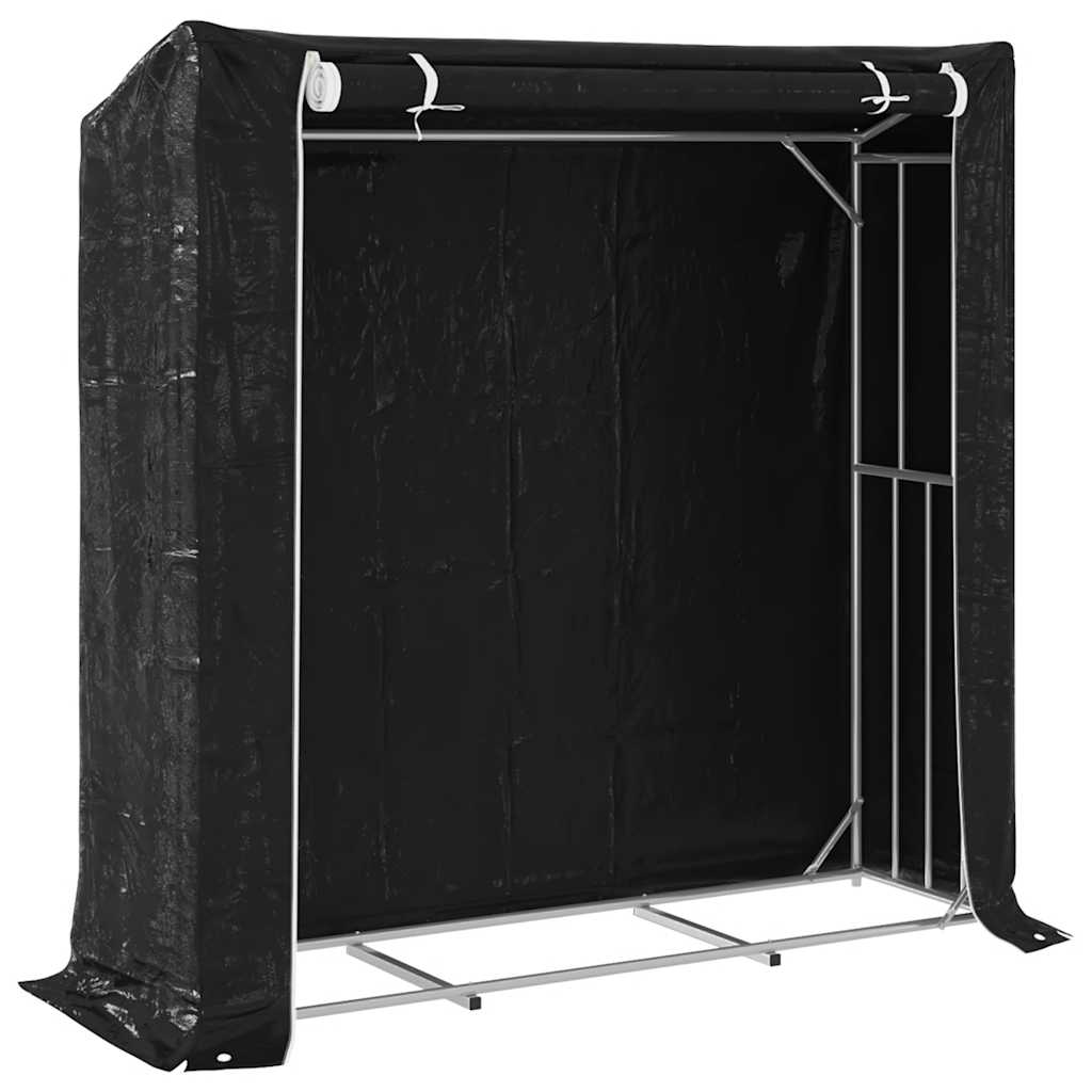 Vedstativ med regntrekk 200x60x200 cm galvanisert stål vidaXL
