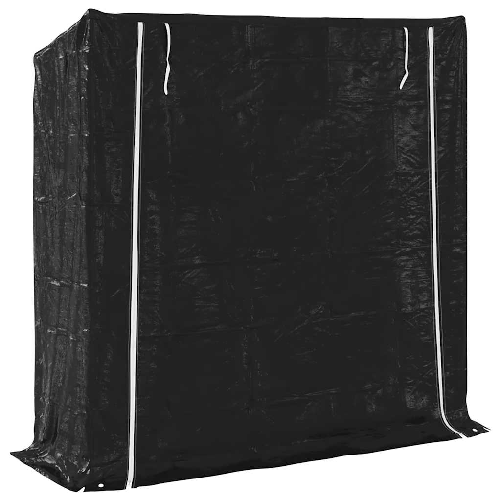 Vedstativ med regntrekk 200x60x200 cm galvanisert stål vidaXL